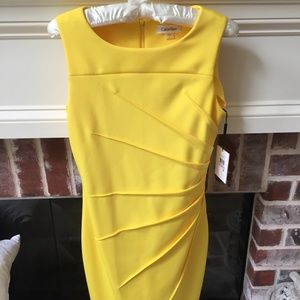 NWT Calvin Klein Yellow Dress
